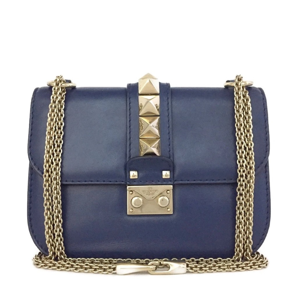 Valentino Garavani Blue Leather Chain Bag